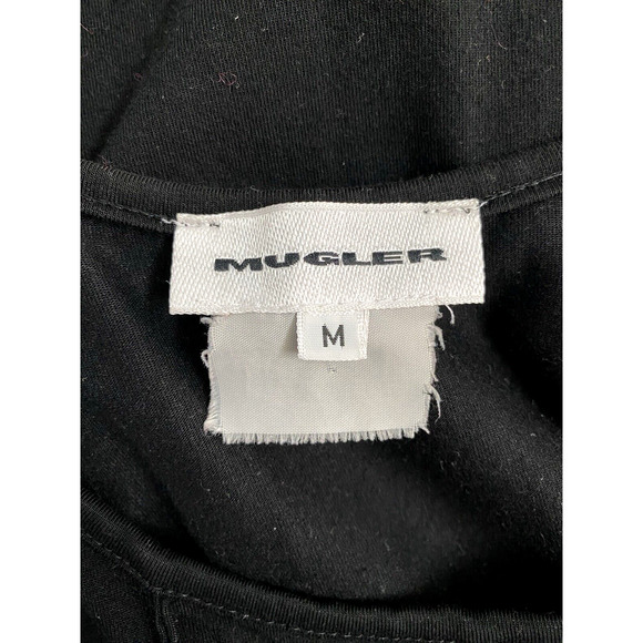 Mugler Dress Black Sheath Knit Textured Front Tank Midi Sleeveless Scoop… - Picture 6 of 6